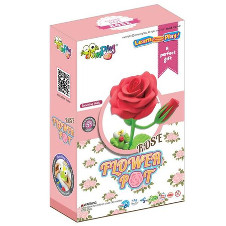 Jumping Clay | Zestaw kreatywny Doniczka - Róża