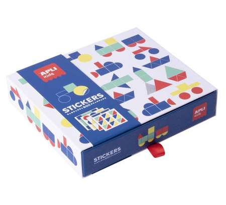 Zestaw z naklejkami geometrycznymi Apli Kids - Pojazdy