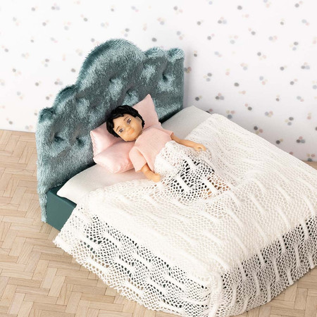 Zestaw mebli do sypialni do domku dla lalek zabawka dla dzieci domek Lundby