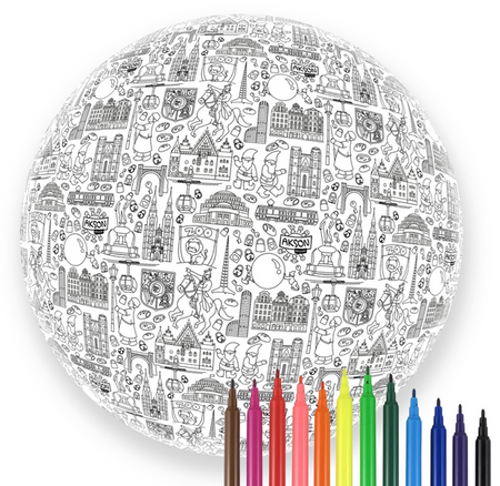 Piłka Balonowa do wielorazowego kolorowania XXL 85 cm WROCŁAW