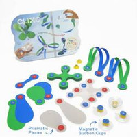 Klocki magnetyczne Clixo 24 el. Grip and Stick przyssawki i pryzmaty