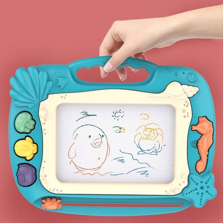 Znikopis Tablica Magnetyczna Kolorowa Stempelki Motyw Oceanu Zielony