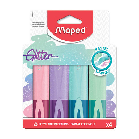 Zakreślacz Fluo Peps Pastel/Brokat 4 szt