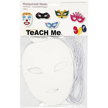 Maski papierowe Maskarada 16 szt.