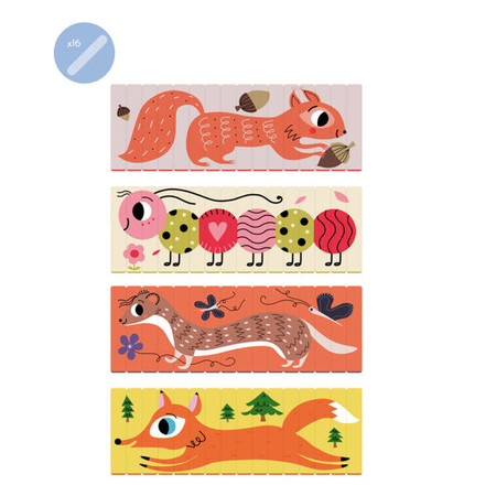 Puzzle patyczki Zwierzęta z lasu