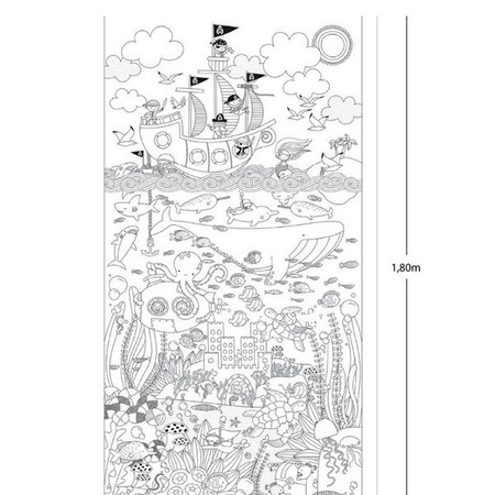 Gigantyczny plakat do kolorowania Apli Kids - Morska przygoda