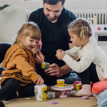 Porcelanowy zestaw do herbaty dla dzieci, Pippi Langstrumpf, naczynia kubki