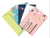 Kartki i Koperty 8 zestawów, Urodziny