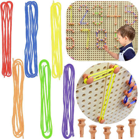 Zestaw Kołeczki i Sznurki - Tablica Naukowo-Kreatywna Masterkidz 260 Elementów