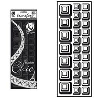 Naprasowanka welwetowa Czarna Kwadraty