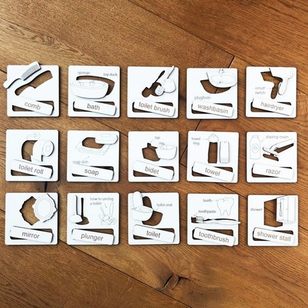 Układanka tematyczna do nauki angielskiego - Bathroom