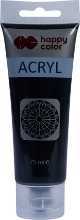 Farba akrylowa 75ml czarny Happy Color