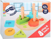 Klocki drewniane na paliku Edukacyjny listek, 11190-Small foot, zabawki motoryczne