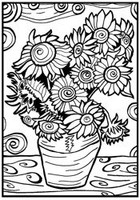 Kolorowanka Welwetowa 29,7x21 Van Gogh Słoneczniki w Wazie