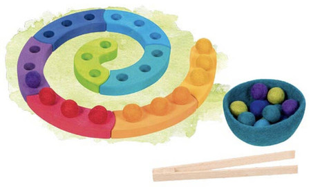 Układanka drewniana Sortowanie kolorów Spirala Goki 58354