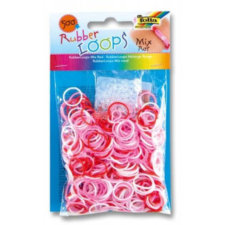 Gumki do zaplatania kolorowy mix 500 szt. + szydełko Folia