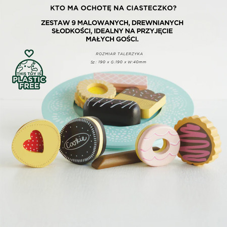 Drewniane ciasteczka zestaw, zabawka dzieci, gotowanie cukiernia Le Toy Van