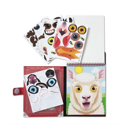 Książeczka z naklejkami wielokrotnego użytku Miny na twarzy Farma Melissa & Doug