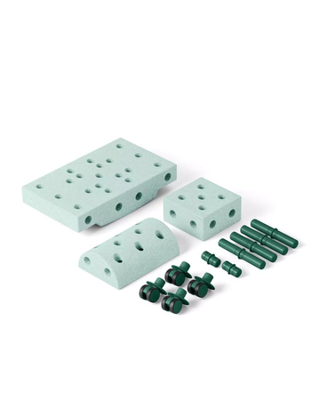 MODU Curiosity set - Kreatywne klocki rozwijające motorykę dużą - Ocean Mint / Forest Green