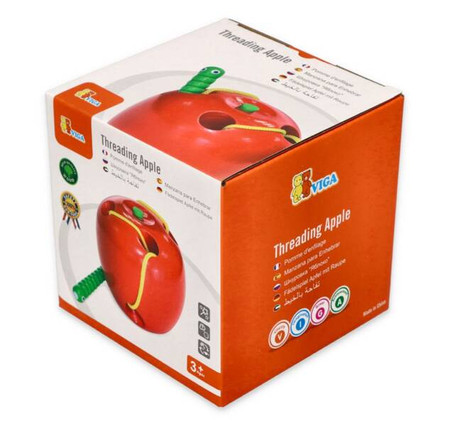 Drewniana przeplatanka Jabłko i robaczek