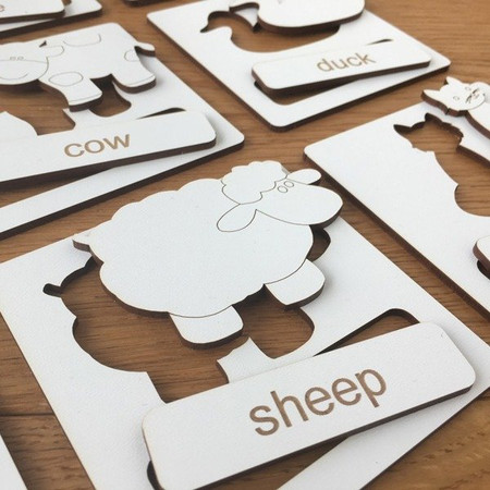 Układanka tematyczna do nauki angielskiego - Farm Animals