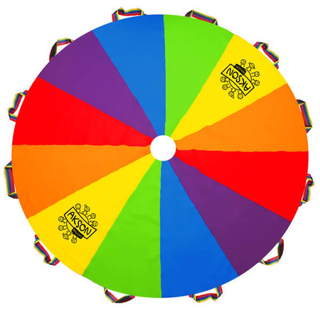 Tęczowa profesjonalna Chusta Animacyjna Akson 1,2m 12 uchwytów