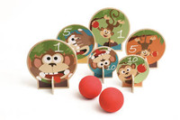 SCRATCH, drewniana gra zręcznościowa Rzut do celu piłkami - Małpki