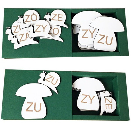 Układanka Dopasowywanie sylab z Z - Ślimak i grzybek