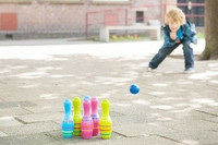 Drewniane kręgle kolorowe Buiten Speel