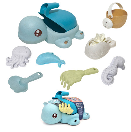 WOOPIE GREEN  Zestaw do Piasku Żółwik Zielony 8 el. BIODEGRADOWALNY ORGANICZNY MATERIAŁ