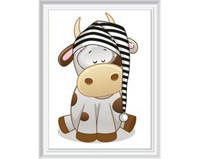 Diamentowa Mozaika 12x17 Krowa Słodkie sny