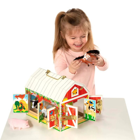 Urocza drewniana stodoła z zamkami i kłódkami 12564-Melissa & Doug, zabawki rozwojowe