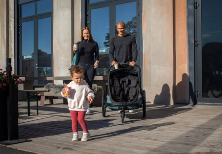 Hamax - Przyczepka rowerowa COCOON ONE z zestawem do biegania - Green/black