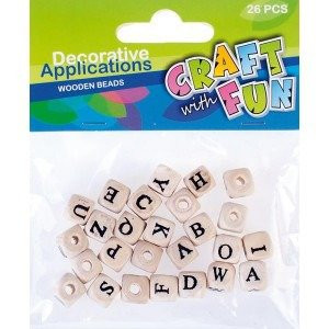 Drewniane koraliki z literkami 26 sztuk Craft With Fun
