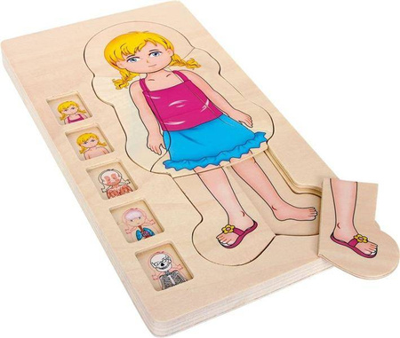 Układanka dla dzieci, Lekcja anatomii z Katarzynką, 5814-small foot, puzzle drewniane