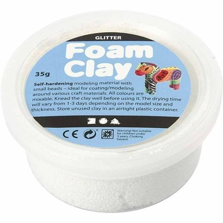 Masa Foam Clay Biała Brokatowa 35 g