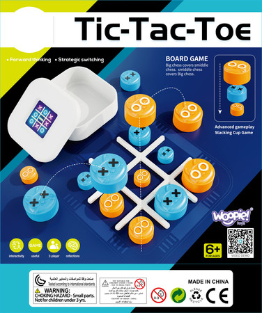 WOOPIE Przenośna Gra Logiczna Kółko i Krzyżyk w Pudełku