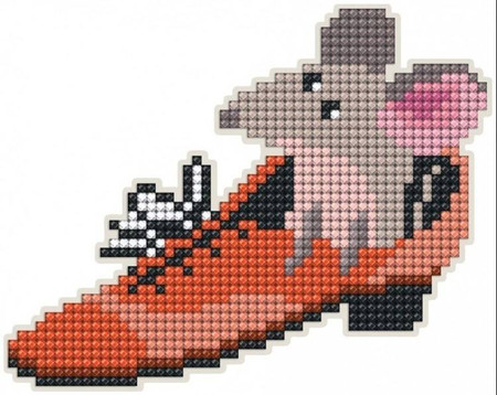 Diamentowa Mozaika z magnesem Mysz w bucie