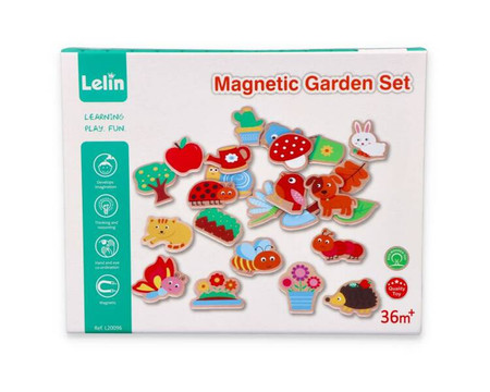 Drewniane magnesy ogród 24 szt.