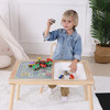 WOOPIE GREEN Drewniany Stolik Aktywności 4w1 Tablica Kredowa Pojemniki Mapa Miasta Papier Rysunkowy