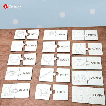 Puzzle wyrazowe do nauki czytania Cz.6