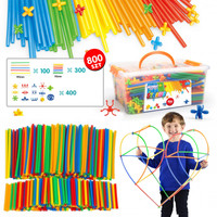 WOOPIE Klocki Konstrukcyjne Kolorowe Słomki 800 el.