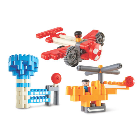 Klocki konstrukcyjne, Lotnisko, 142 el., 2+, PolyM