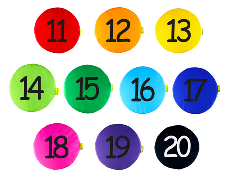 Poduszki animacyjne Kodura zestaw 10szt Liczby 11-20