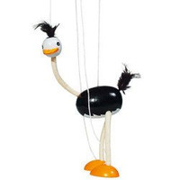 Drewniana marionetka struś, goki