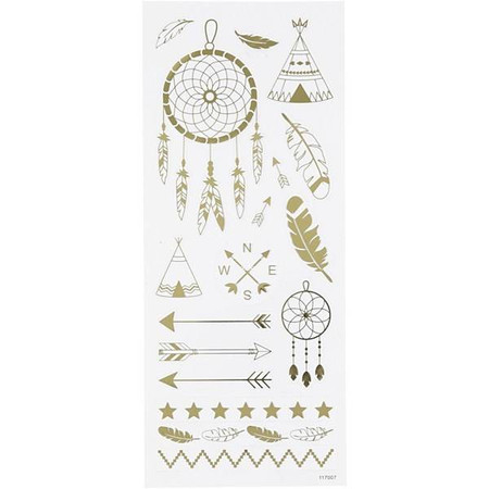 Naklejki metal. Złote Rdzenni Amerykanie