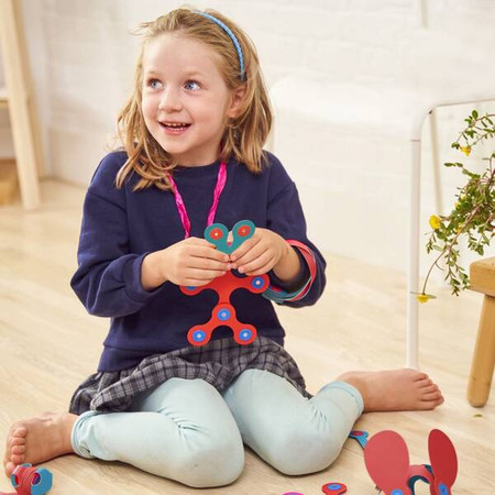 Klocki magnetyczne Clixo Itsy, Różowo-Turkusowe 18 elem.