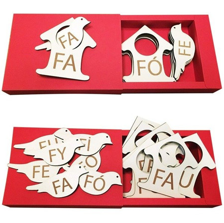 Układanka Dopasowywanie sylab z F - Ptak i karmnik