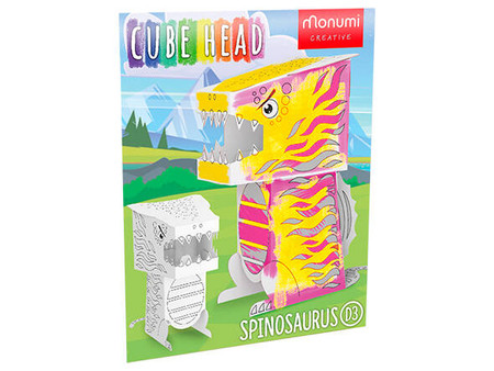 Kolorowanka 3D Cube head Dino -  SPIRANOZAURUS 3l+ MONUMI