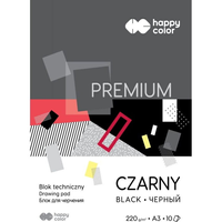 Paczka Blok techniczny czarny A3 Premium 220g Happy Color 10sztuk